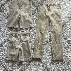 Lot of 3 Old Navy Khaki Built In Flex Pants and Shorts Size 14